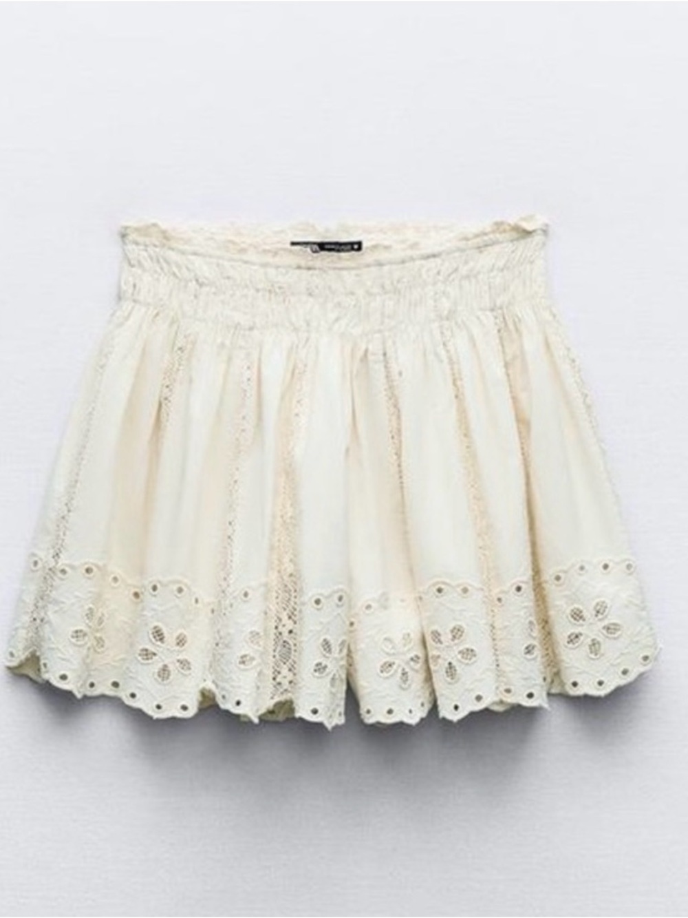 Zara Cream Eyelet Shorts
